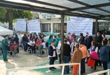 Participan trabajadores de la Jurisdicción Sanitaria 7 en movilización estatal